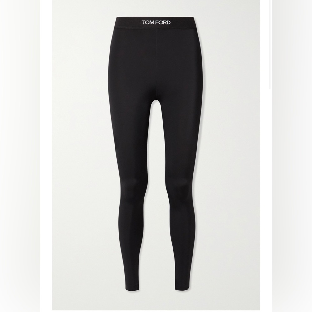 TOM FORD Jacquard-Trimmed Stretch-Jersey Leggings, XS